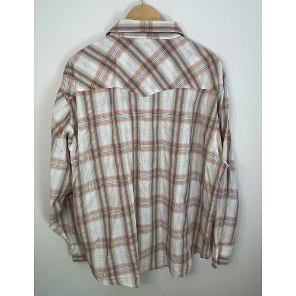 VTG 80s 90s Wrangler Western Shirt Pearl Snap Plaid Cowboy Men XXL / See Below - Picture 4 of 14